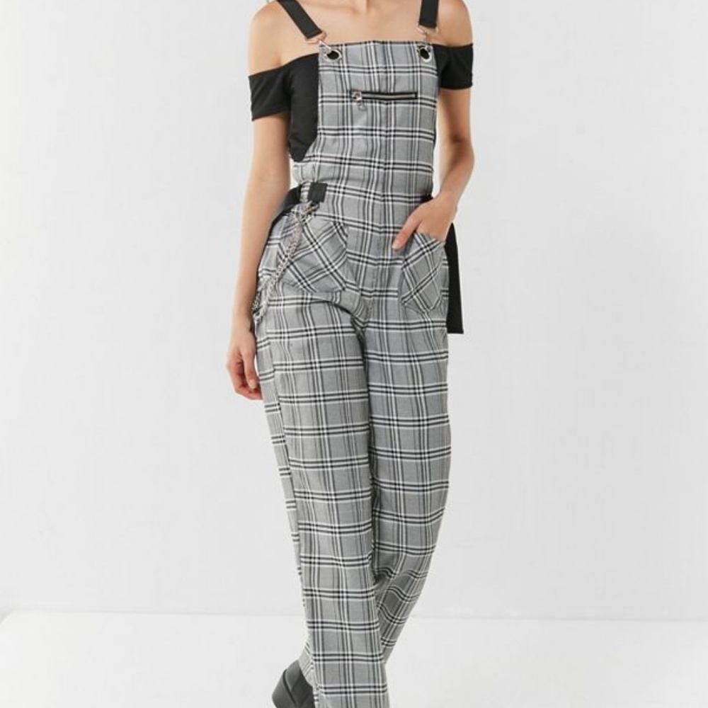 NWT I.AM.GIA Plaid Cobain Overalls - Picture 2 of 7